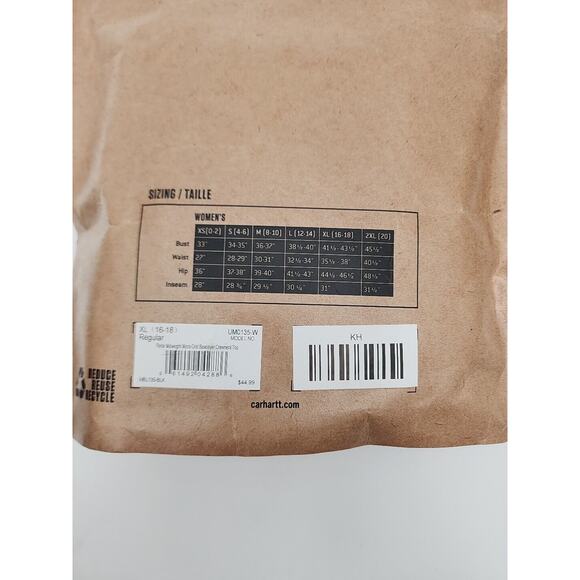 Carhartt Force Midweight Micro Grid  Base Layer Crew Top Woman Black XL UM0197-W - Picture 5 of 5